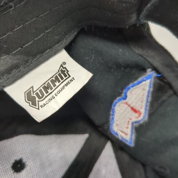 Summit Racing Equipment Strapback Baseball Cap Black One Size Embroidered - Picture 9 of 10